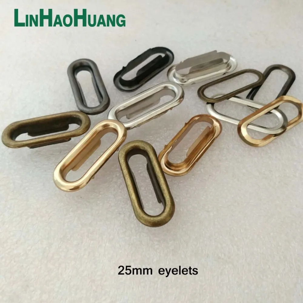 

200pcs/lot 1inch 25mm Nickle/Black nickle/Bronze/gold Purse Grommets with Washers Nickle/Black nickle Oval Eyelet Grommets+tools