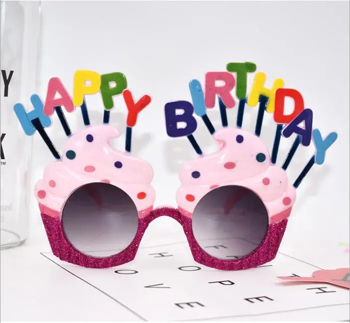 Ice Cream Shaped Happy Birthday Glasses Novelty Costume Sunglasse for