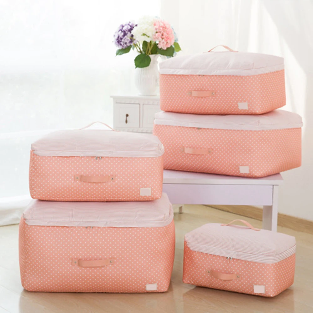 House Storage Box Polyester Fabric Closet Organizer Bag Pouch For