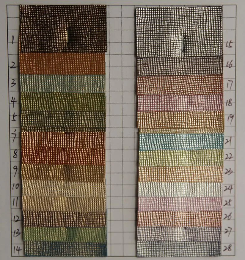 

wholesale metallic cross texture grain synthetic PVC leather fabric material