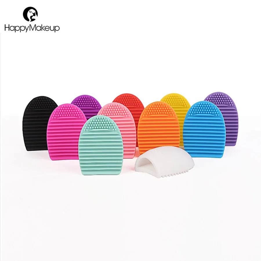 

Makeup Brush Cleaner Silicone Washing Board Cosmetic Makeup Brushes Scrubber Board Washing Cleaning Tool Egg Shape Glove 1pcs