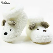 Зимняя теплая детская обувь для новорожденных унисекс обувь для маленьких мальчиков и девочек мягкая плюшевая теплая детская обувь с милым медведем
