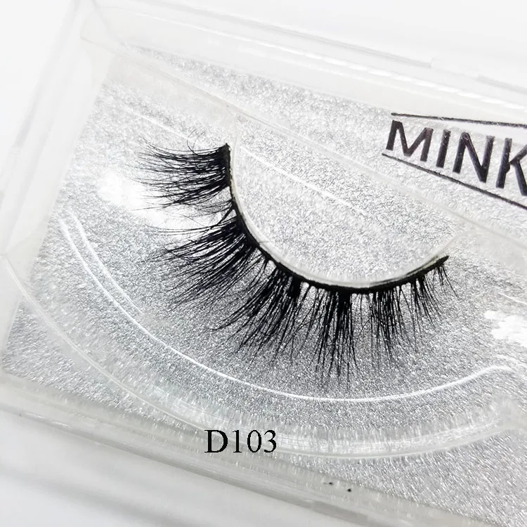 

D103 individual mink lashes 3D eyelashes natural long wispy lash strips stage lashes curl soft extensions glitter package box