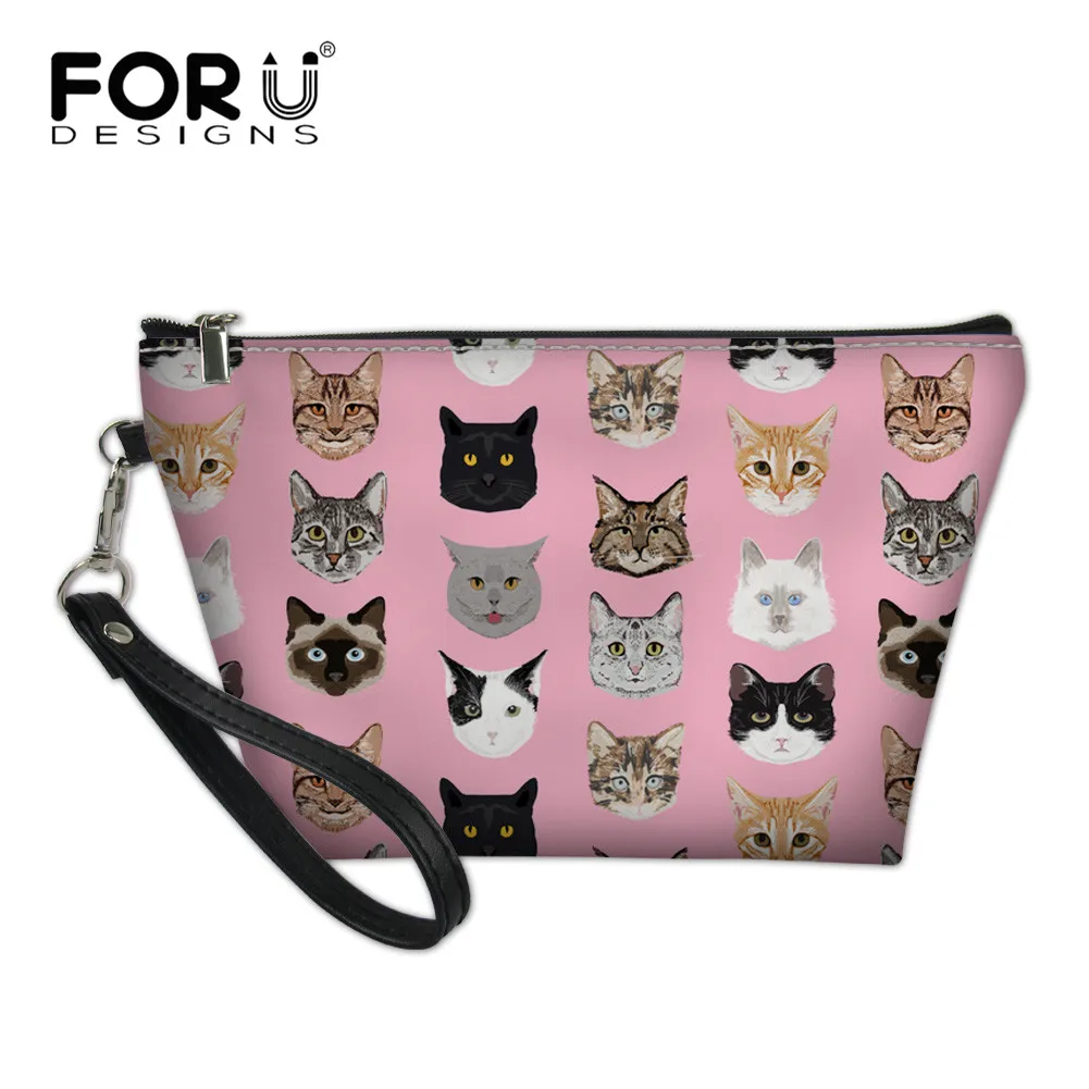 FORUDESIGNS Spectacular Cats Print Cosmetic Bag Women Portable Travel