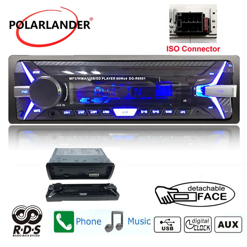 Remote control In-Dash 1 DIN Bluetooth MP3 Audio Player HiFi FM Aux audio input Player 12V Car tuner Stereo