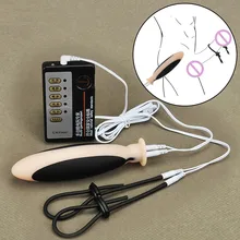 Adultos BDSM juegos de bondage descarga eléctrica 1 pequeño tapón Anal de silicona y 2 anillos de pene Kits de estimulación electrónica agregar Host sin batería(China)