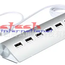 Dhl ИЛИ ems 50 шт. алюминиевый Высокоскоростной 7 порт USB 2,0 Внешний концентратор переходник разветвитель для ноутбука