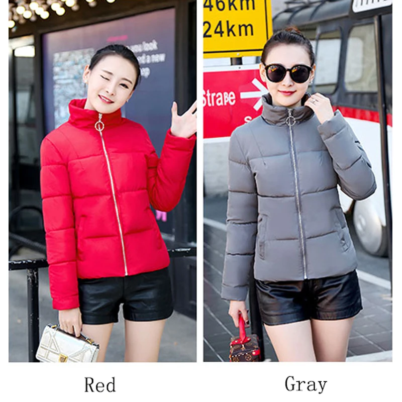 Зимняя женская куртка размера плюс 4XL 3XL, Женская Осенняя верхняя одежда, короткая однотонная женская куртка