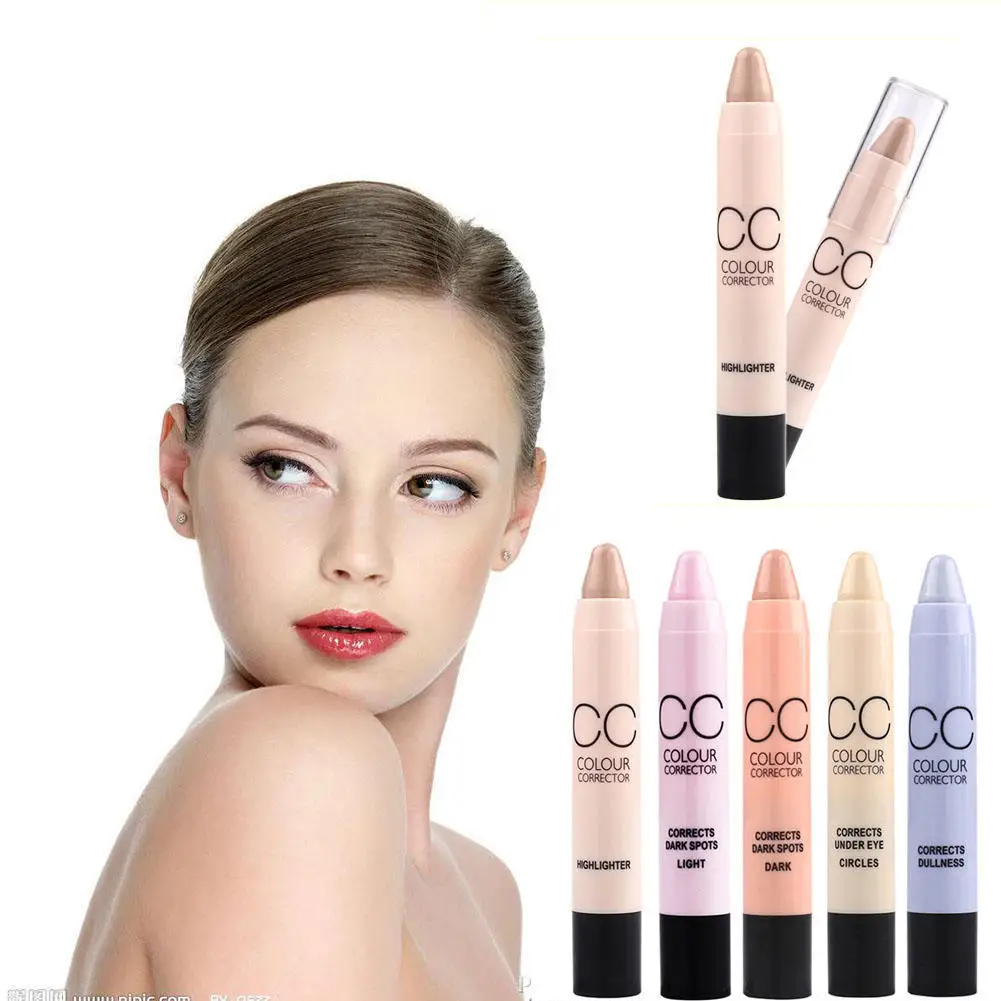 

6 Colors New Women Girls Makeup Concealer CC Pencil Face Care Concealer Pen Automatic Rotation Moisturizer Stick