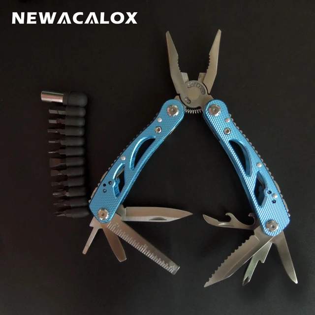 US $10.66 ACALOX Multitool Pliers Pocket Knife Pliers Kit Screwdriver Bits Multi-tool for Survival Camping Hu