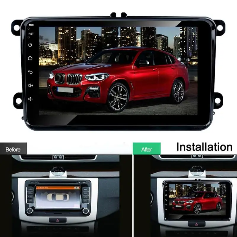 Sale 8 inch Touch Screen Android 8.1 Quad Core Car Stereo GPS Nav Bluetooth WiFi USB FM Radio Head Unit for Golf 1