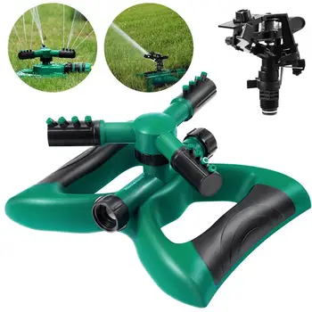 

HOMEMAXS Adjustable 3 Arm Lawn Sprinkler With Impact Sprinkler Automatic 360 Rotating Garden Water Irrigation System