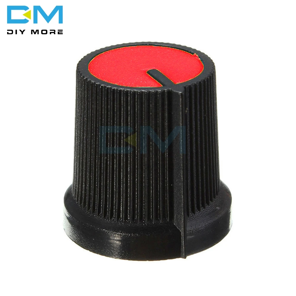 10 шт. 6 мм ручка красный циферблат пластик для вращающийся конический потенциометр отверстие регулятор громкости Лер черные колпачки для WH148 Diymore
