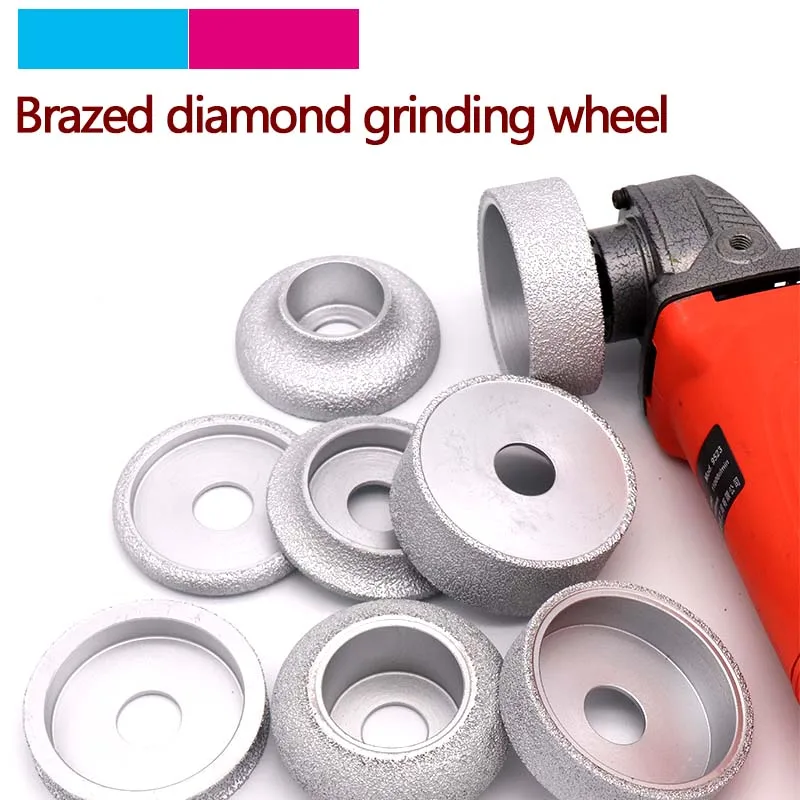 20pc 1/4​ Brazed Diamond Grinding Disc Head Ceramics Stone Jade Polishing Tool 