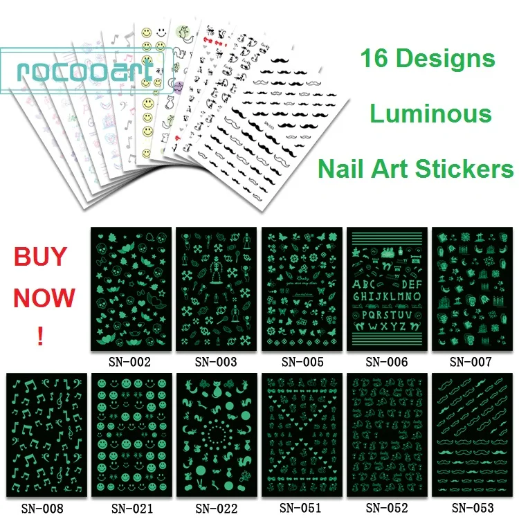 

SN Luminous Series New 2019 Nail Art Stickers Tips Decoration Nails Wraps Harajuku Merry Christmas Xmas Music Manicura Stickers