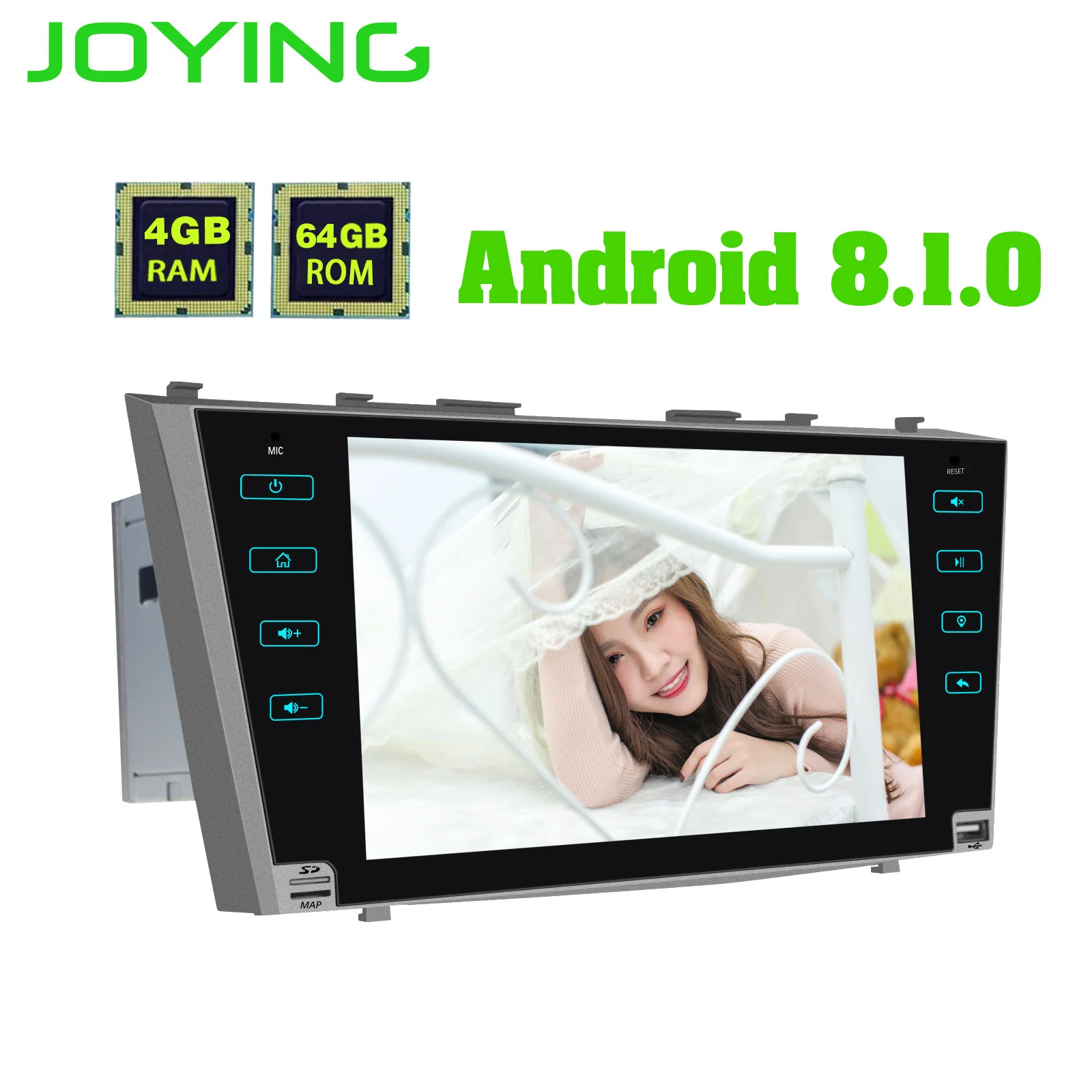 Clearance Joying 9" Android 8.1 Car Radio Multimedia Player for Toyota Camry/Aurion 2007 2008 to 2011 2 Din 4G RAM Car GPS Stereo WIFI DVR 2