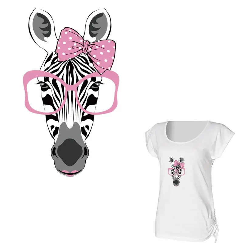

COSBILL Cute Zebra Iron On Transfer For Clothing Patches A-level Washable Women T-shirt Animal Applique On Clothes Y-094