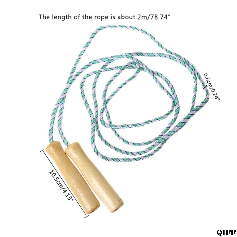 Горячая 2 м деревянная ручка Скакалка ребенок фитнес оборудование практика скорость Скакалка MAR28