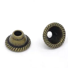 DoreenBeads Бусины Из Цинкового металлического сплава колпачки куб античная бронза(подходит для 14 мм бусин) узор 8 мм(3/") х 5 мм(2/8"), 20 шт Новинка