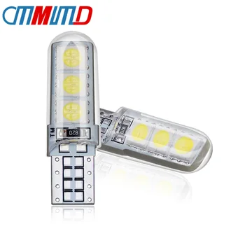 

10 PCS T10 LED W5W 5050 6 SMD White Silicone Shell Car Reading Dome Lamp Silica Gel Waterproof Wedge Light 12V Auto Parking Bulb