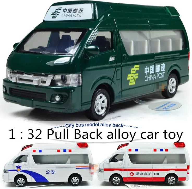

Free shipping ! 1 : 32 Pull Back sound and lights alloy Children car toy, Ambulance police car Postal car Models