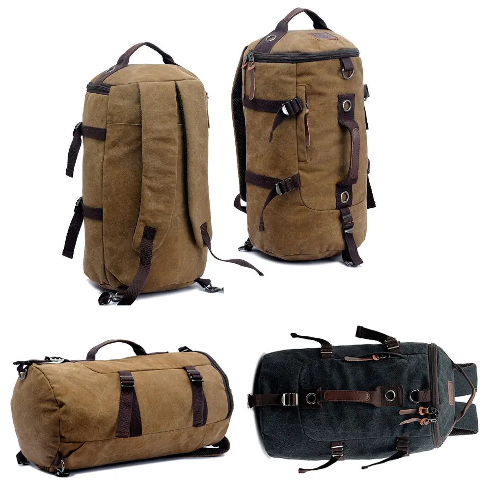 Men&#39;s Canvas Backpacks 32L Extra Large Travel Bag Rucksack Backpack Men Shoulder Bags Bookbag ...