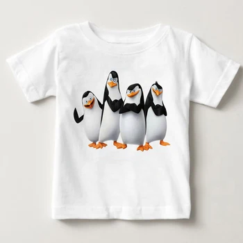 

2020 hot stamp children t shirt Madagascar Penguin cartoon character t shirt boy boys and girls favorite Summer costumes MJ
