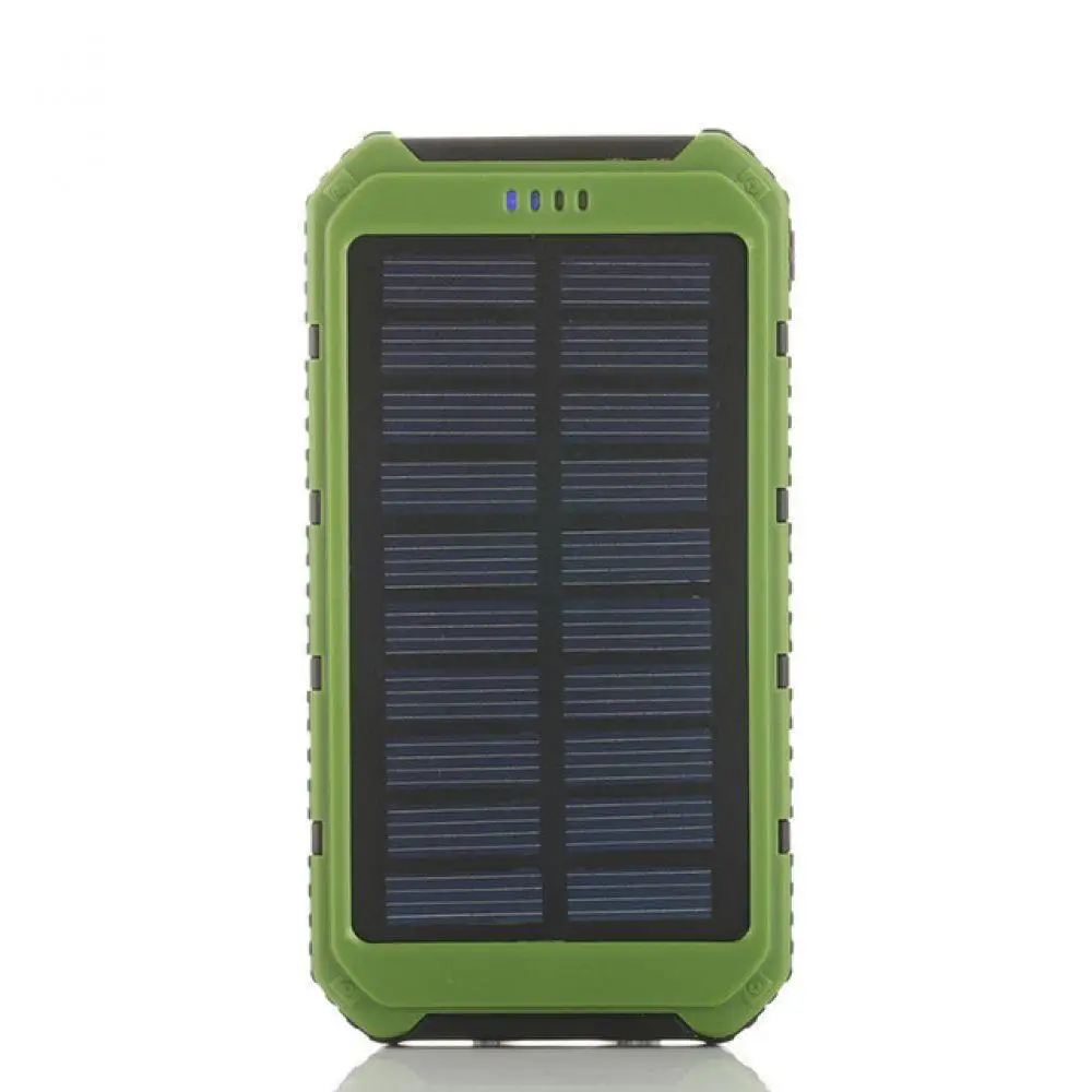 New Power Bank 20000mAh Solar Powerbank Extreme MobilePhone Pack Dual USB LED External Battery Pack for iPhone Xiaomi Samsung