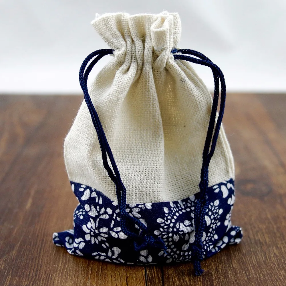 

Wholesale 10PCs Dark Blue Jewelry Packaging Fashion Drawstring Jewelry Pouches Packaging Bag Gift Jewelry