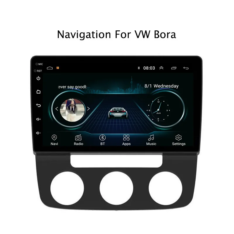 Best 10.1" 2.5D IPS Android 8.1 Car DVD GPS Player For VW Bora 2008-2012 Car Radio Stereo Head Unit with Navigation 1