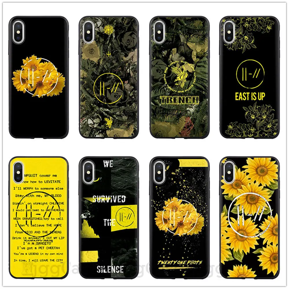 

Twenty One Pilots 21 Pilots TPU Soft Silicon Black Case Cover For iPhone 8 7 6 6S Plus X 5 5S SE XS XR XS MAX Case Capa