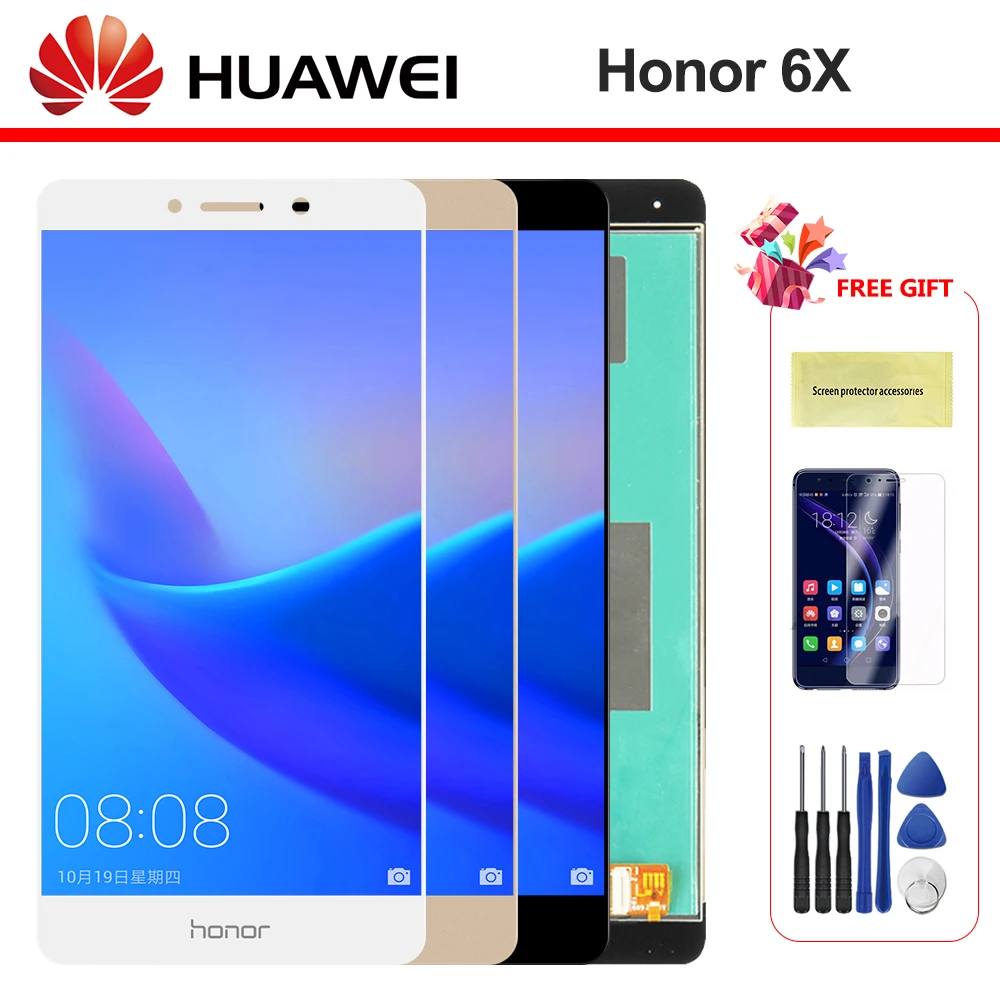 

100% Tested LCD For Huawei Honor 6X BLN-L24 BLN-AL10 BLN-L21 BLN-L22 LCD display Touch screen Digitizer With Frame