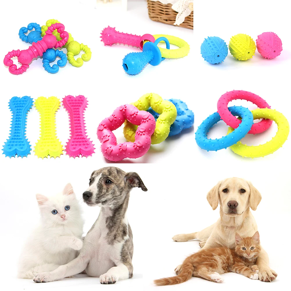 Pet Puppy резиновая Собака играть игрушка Жевательная кость для здоровых зубов