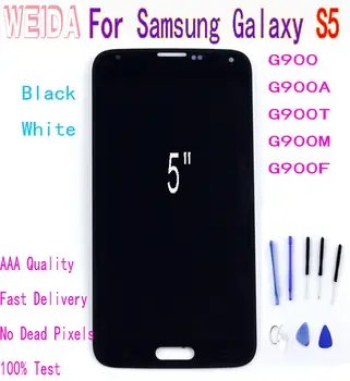 

WEIDA 5" For Samsung Galaxy S5 LCD Display Screen Digitizer Assembly with Tool G900M G900A G900T G900 G900F