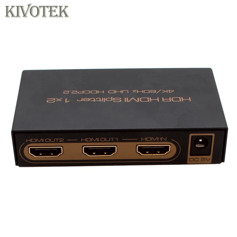 4K*2K@60Hz,3D HDR 1x2 HDMI2.0 Splitter Adapter HDCP2.2 1-in 2-our Full HD1080P Power Supply For HDTV DVD CCTV PS34 Free Shipping