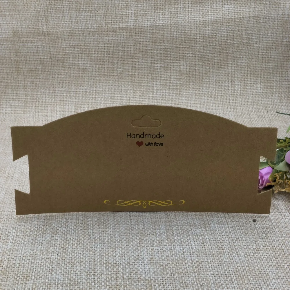 DIY крафт-чокер колье карта ручной работы с валентинка 3,14x7 ''заколка для волос карта белый/коричневый 50 шт золотой фольги дизайн
