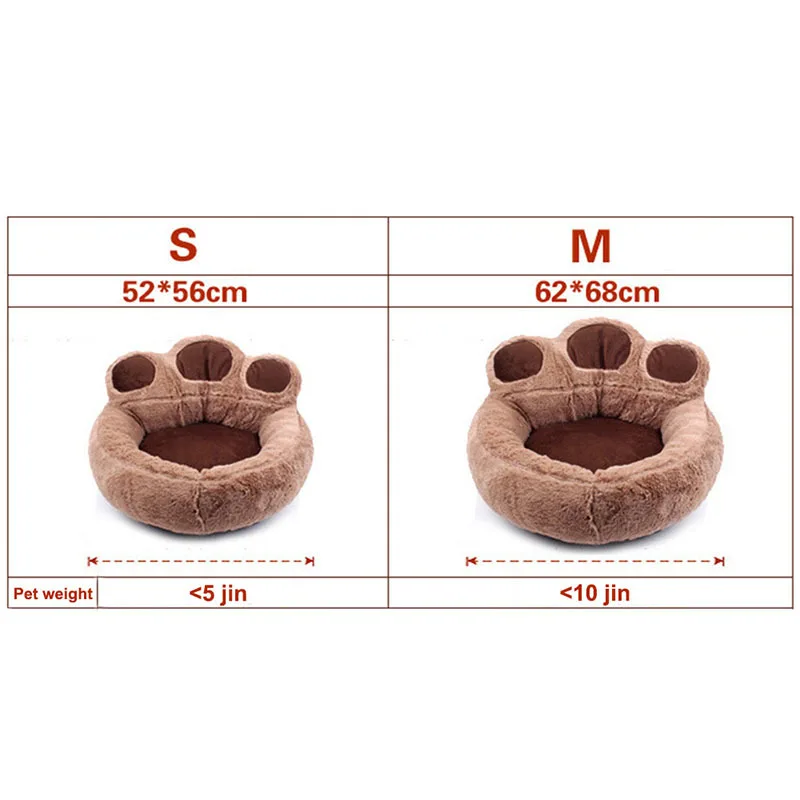 Креативные медведи лапа Щенок Кошка Кровать Мягкая Плюшевая собака дом гнездо Корзина Форма зима теплый Питомник Кровать для питомца диван маленькая собака подушка коврик