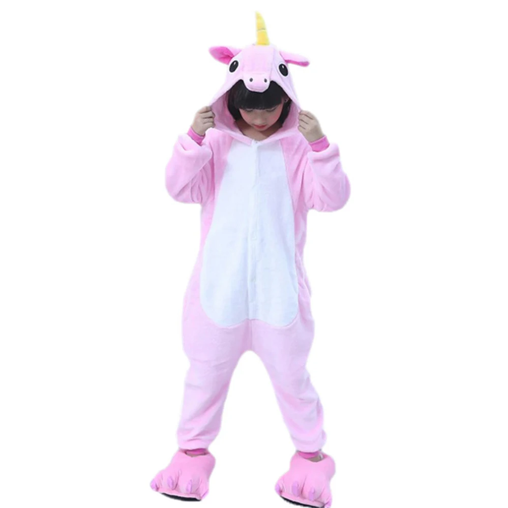 

Children Hooded Animal Pajamas Autumn Winter Kids Sleepwear Boys Girls Flannel Cartoon Clothes Pijamas for 5 7 9 11 13 Years