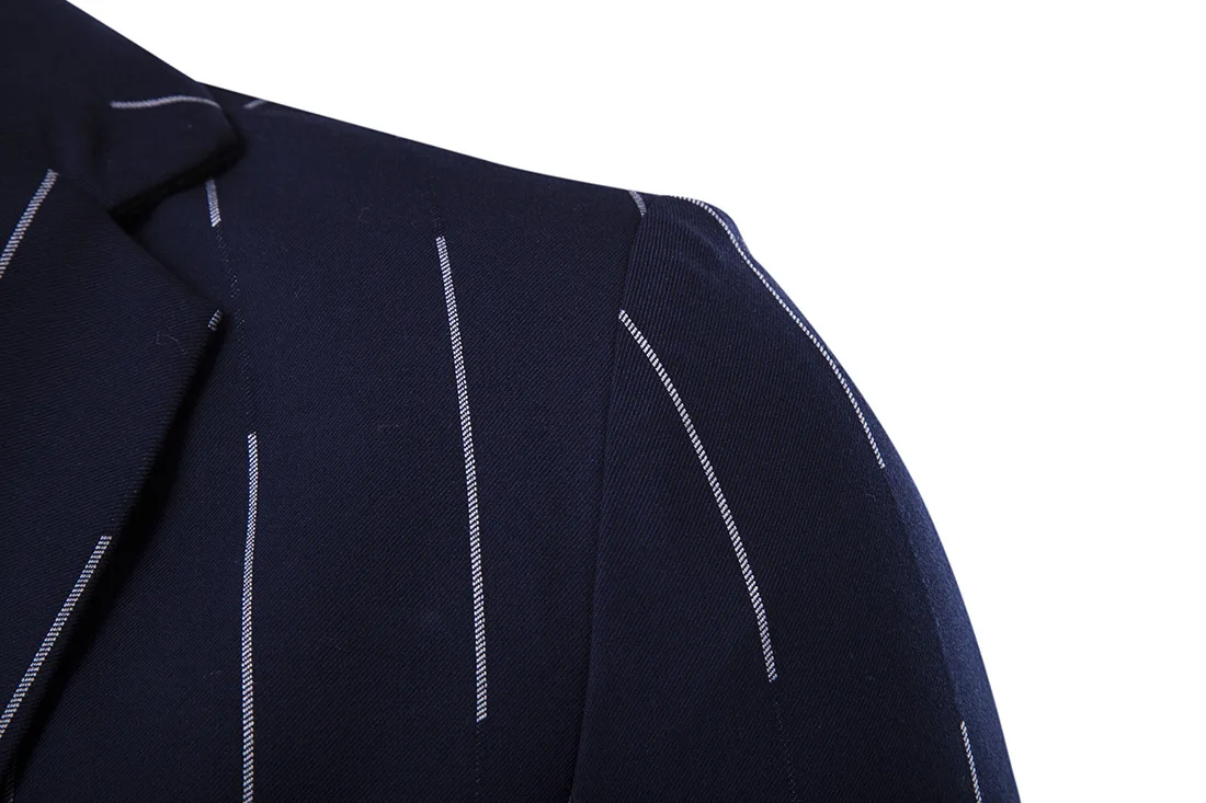 Модные изысканные мужские костюмы куртка Тонкий однобортный одна кнопка тонкий повседневные блейзеры вертикальная линия печатных