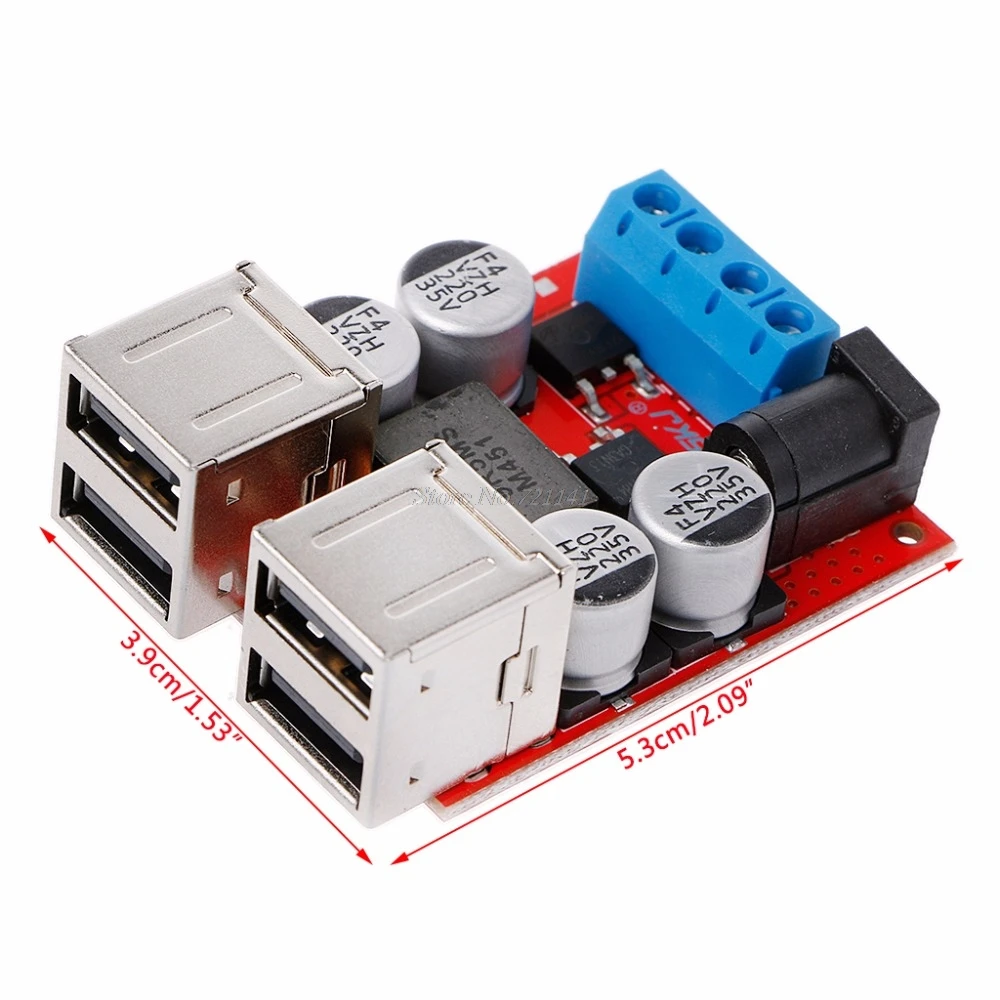Зарядный модуль для автомобиля DC 8V 35V к 5V 8A 4 порта USB выход мобильное зарядное