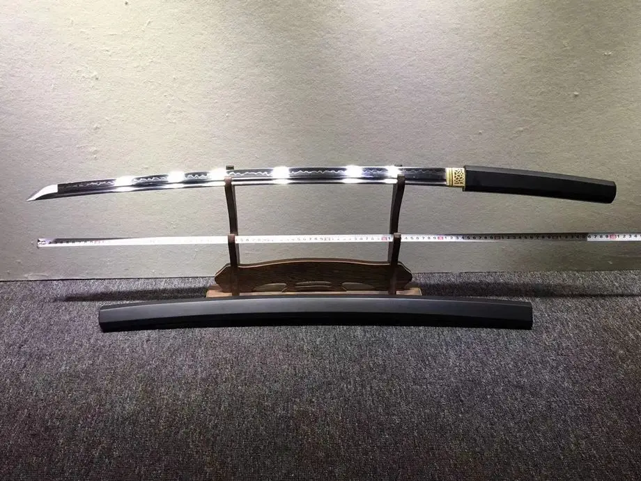 

Handmade Japanese Sharp HRC65 T10 Clay Tempered Blade Sword Samurai Katana Full Tang Can Be Cut Bamboo