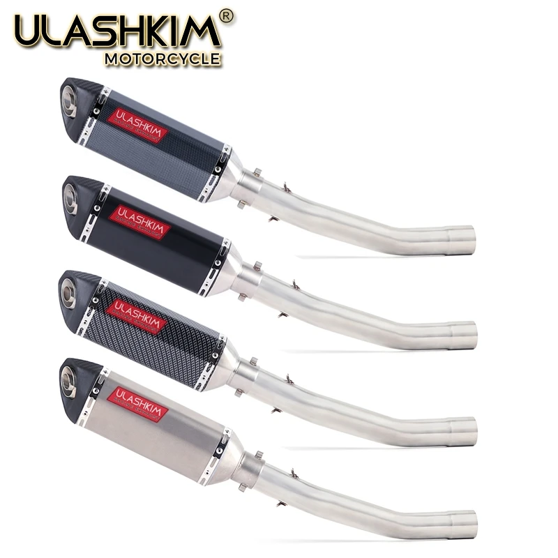 

Motorcycle Exhaust Escape Muffler Middle Contact Pipe Full System Slip on For KAWASAKI ZX 10R ZX10R ZX-10R 2008 2009 2010