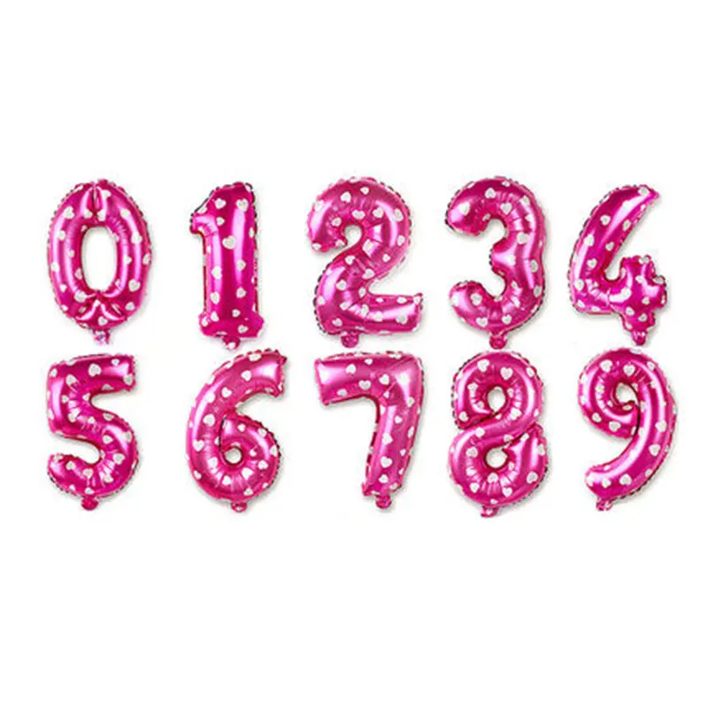 Globos con números de 16 32 pulgadas, bolas de aluminio, colores opcionales, globos digitales, decoraciones para fiestas de cumpleaños y bodas, suministros para baby shower