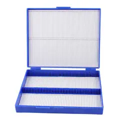 Оптовая продажа пункт Королевский синий пластик прямоугольник держать 100 Microslide слайд коробка для микроскопа