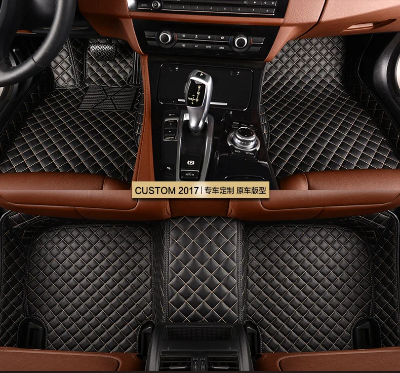 

Custom Fit Diamond Leather Car Floor Mats Waterproof Odorless Car Mats Full Cover Floor Carpets Sedan Floor Protection Rugs J06