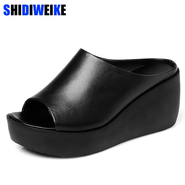  2018 Hot Sale Women Summer Fashion Leisure shoes women platform wedges Fish Mouth Sandals Thick Bottom Slippers M307
