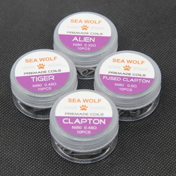 

SEA WOLF NI80 Alien Clapton Coil Fused Tiger Vape Resistance Prebuilt Coil Atomizer Heating Wire