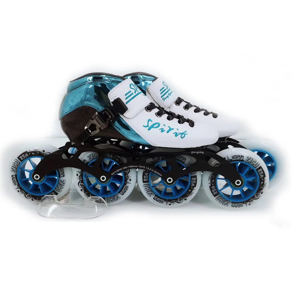 روح Inlines الأسطوانة سرعة الزلاجات 4 عجلات زلاجات دوارة للأطفال الكبار ألياف الكربون مرونة عالية عجلة Patins SH54
