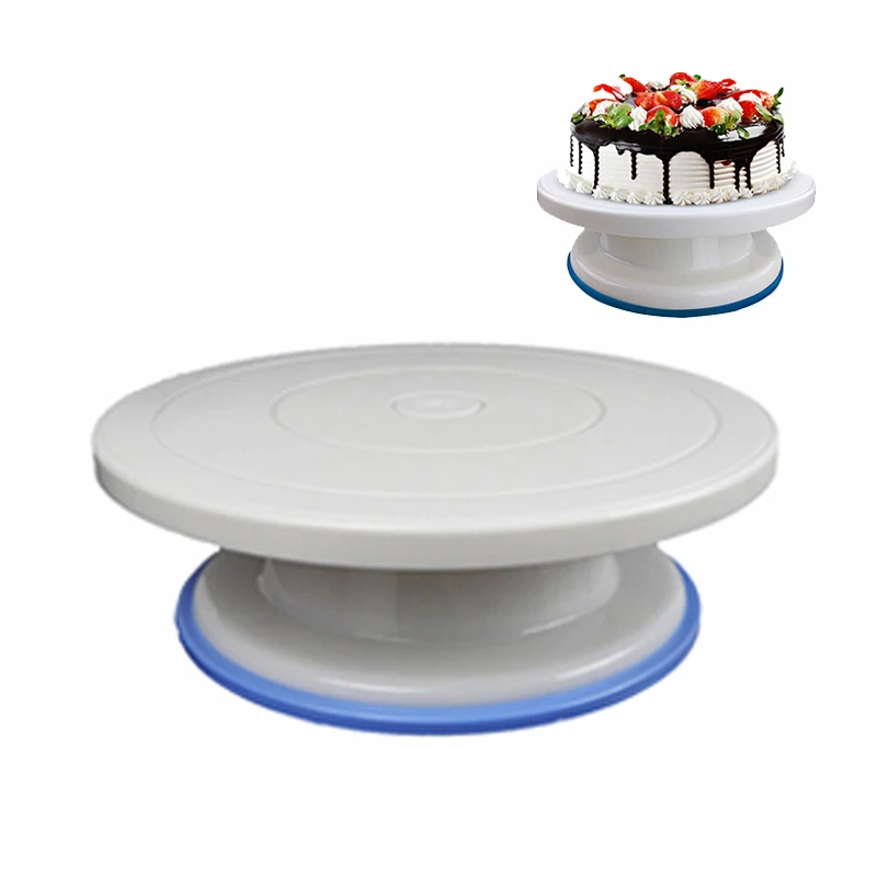 Пластиковый поворотный стол для торта, вращающийся пластиковый нож для украшения теста, 10 дюймов кремовая подставка для пирожных, поворотный стол для торта, горячая распродажа - Цвет: COOK002