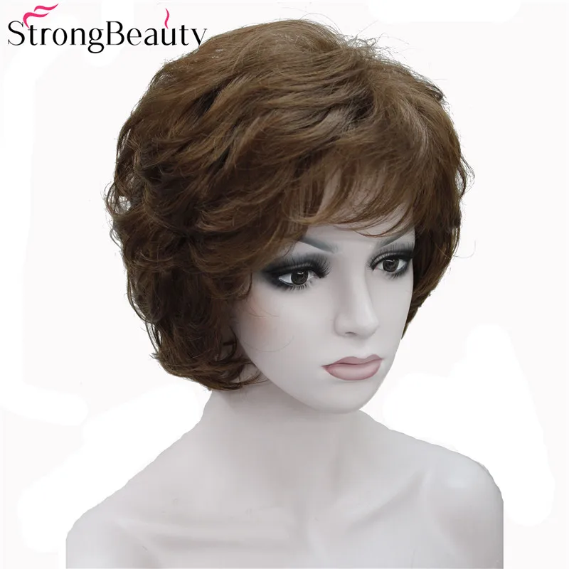 Preise Starke Schönheit Damen Perücken Kurze Wellig Goldenen Blonde Haar Für Frauen Synthetische Capless Perücke 16 Farben